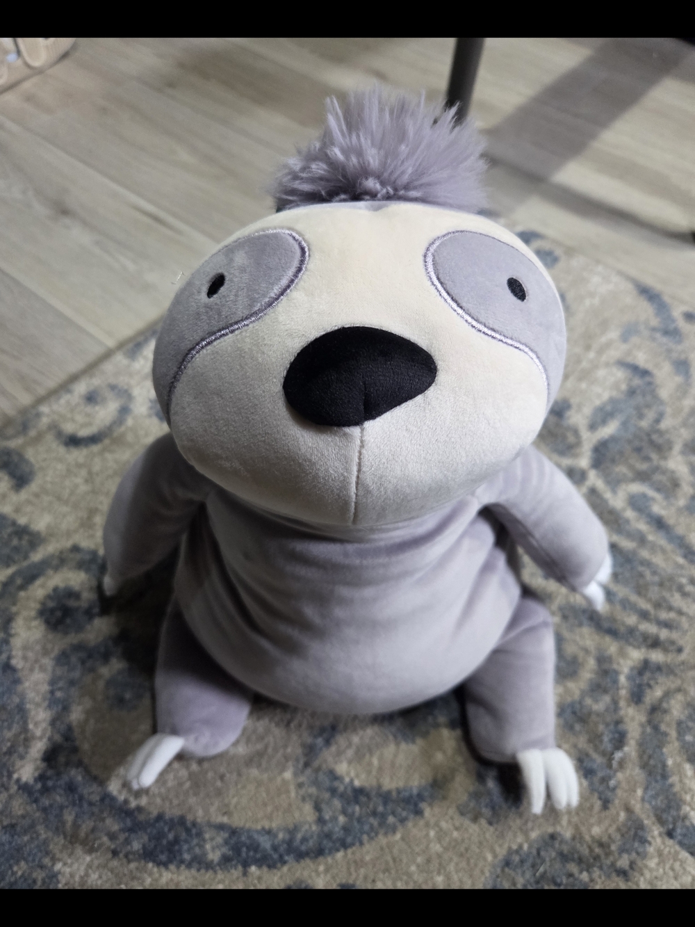 Pillowfort Gray Weighted Plush Sloth with Fluffy Top